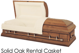 Funeral Home Cremation Costs 000028 Solid Oak Rental Casket