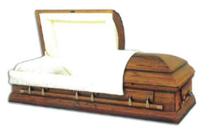 solid oak rental casket 300x192