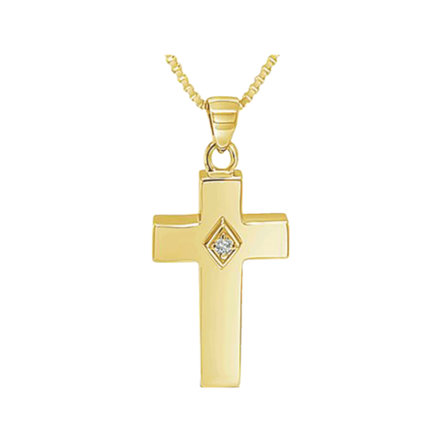 Cross with Clear CZ Stone Gold Plated