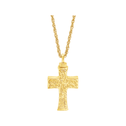 Etched Cross Gold Plated