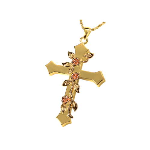 Rose Garland Cross Gold