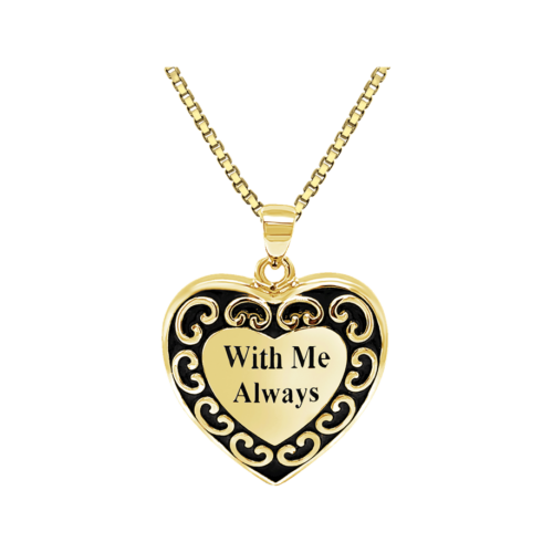 With Me Always Heart Gold Plated