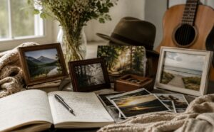 Memorial keepsakes and framed photos at funeral homes in Largo, FL