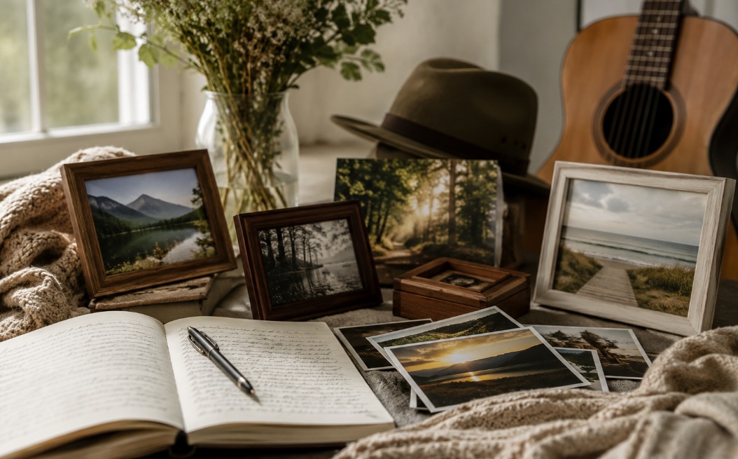 Memorial keepsakes and framed photos at funeral homes in Largo, FL