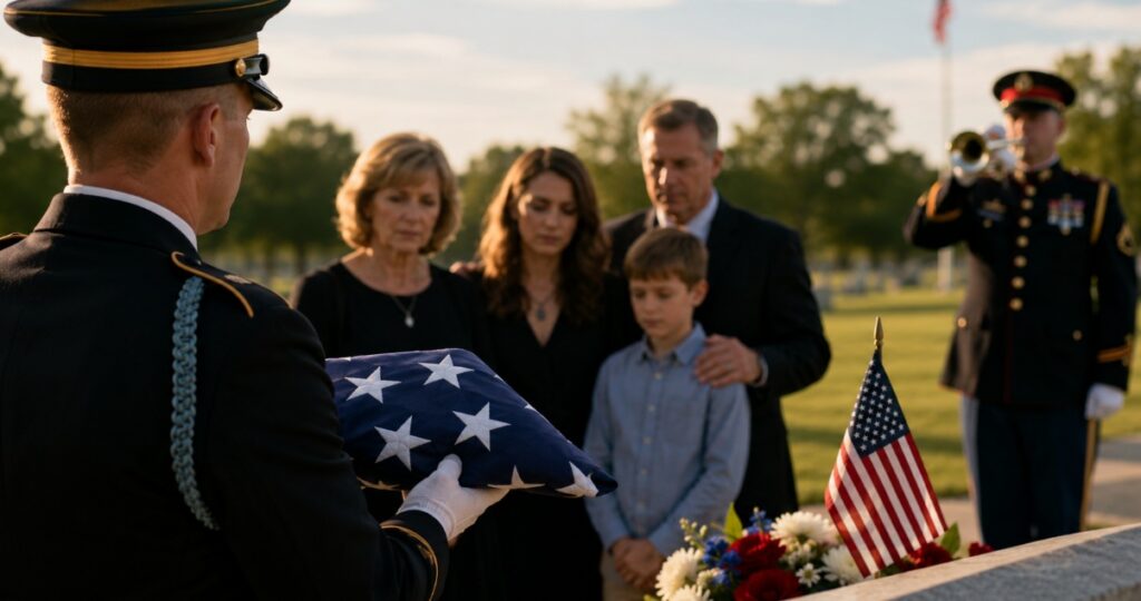 Respectful military honor ceremony at a funeral home in Largo, FL.