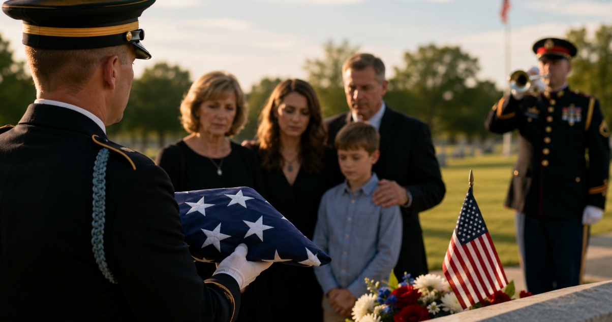 Respectful military honor ceremony at a funeral home in Largo, FL.